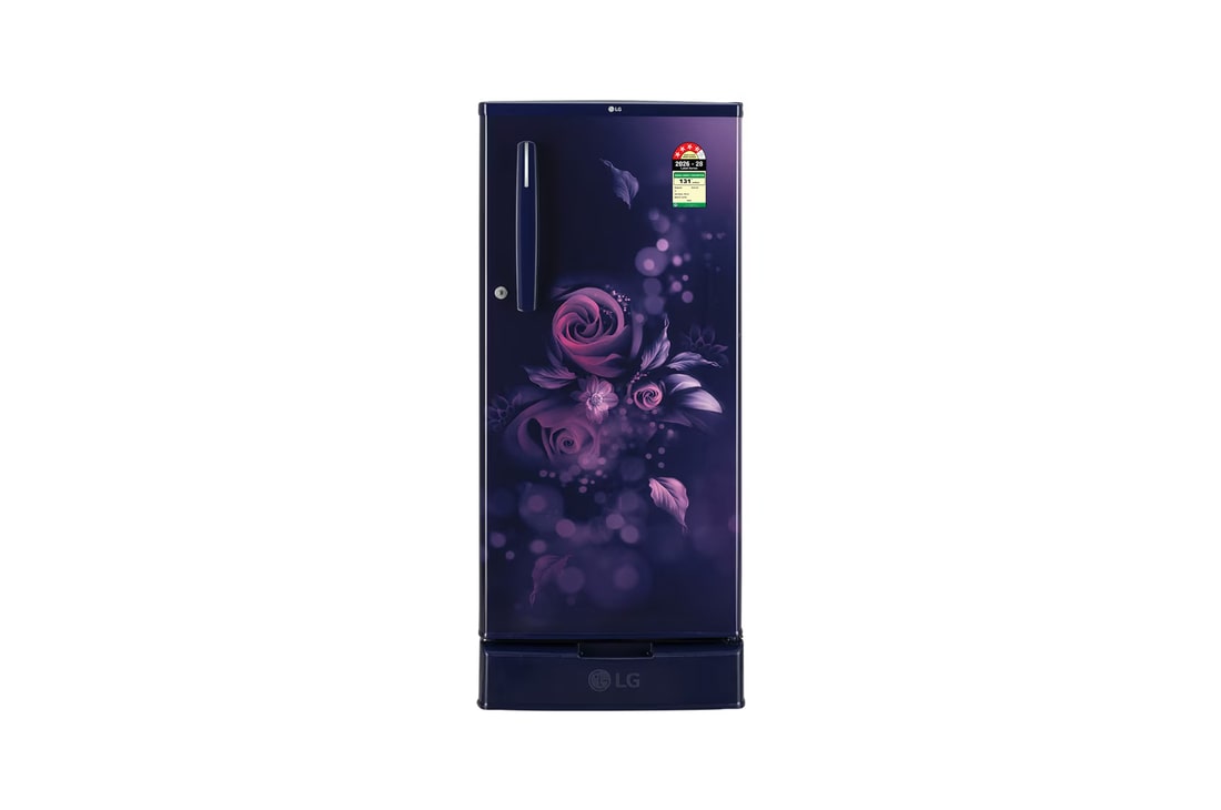 LG 185L Single Door Refrigerator with Base Stand Drawer, Smart Inverter Compressor​, Blue Euphoria, 4 Star — GLD1945ZOBE — product view