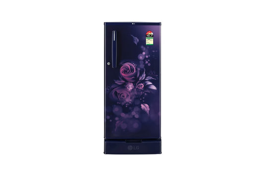 LG 185L Single Door Refrigerator with Base Stand Drawer, Smart Inverter Compressor​, Blue Euphoria, 4 Star — GLD1945ZOBE — product view