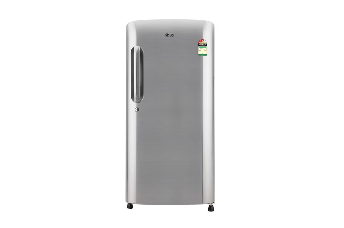 LG 185L Single Door Refrigerator, Anti Bacterial Gasket, MOIST ‘N’ FRESH, Shiny Steel, 3 Star — GL-B201APZD — product view