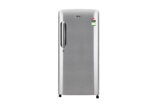 LG 185L Single Door Refrigerator, Anti Bacterial Gasket, MOIST ‘N’ FRESH, Shiny Steel, 3 Star — GL-B201APZD — product view