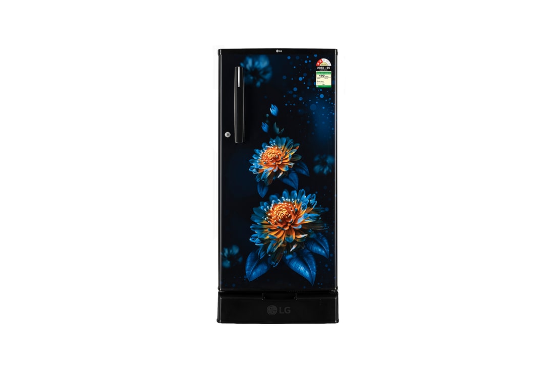 LG 185 L Single Door Refrigerator, Anti-Bacterial Gasket, Toughened Glass Shelves, Ebony Florance, 2 Star — GL-D199OEFC — product view