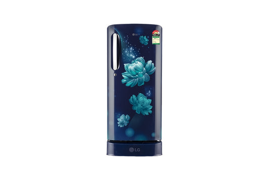 LG 185 L Single Door Refrigerator, Base Stand Drawer, Toughened Glass Shelves, Blue Charm, 4 Star — GL-D201ABCY — product view