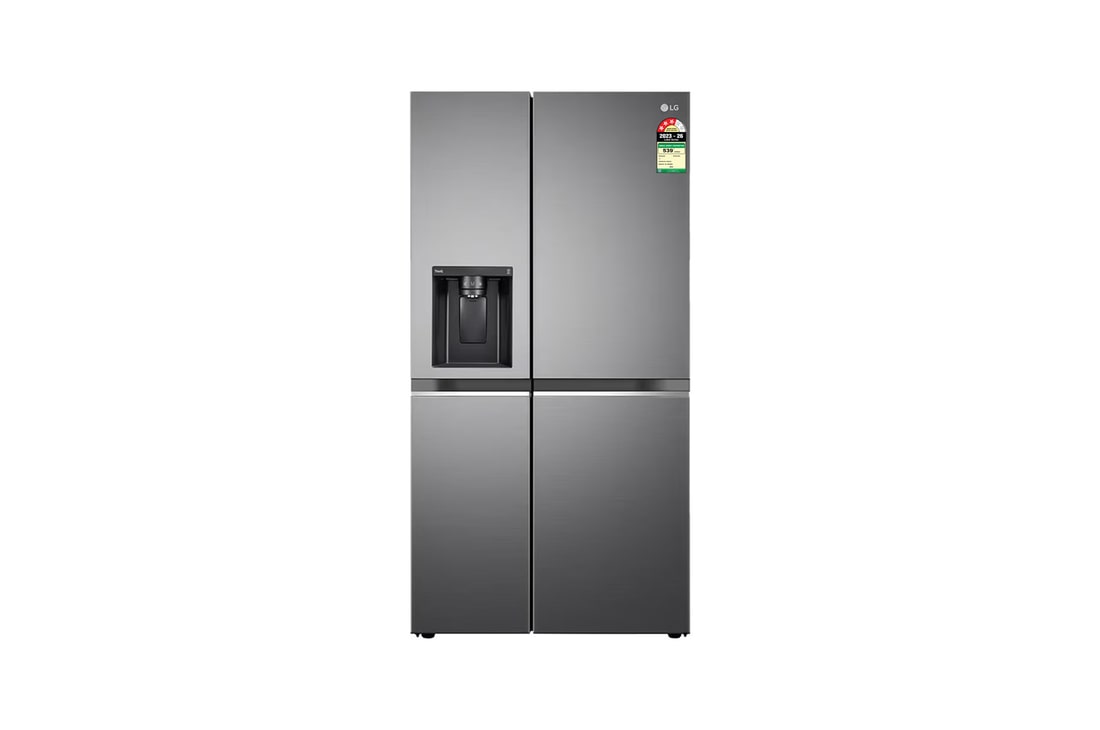 LG 630L Side-by-Side Refrigerator, Wi-Fi Convertible, Hygiene Fresh+™, Shiny Steel, 3 Star — GL-L257CPZ3 — product view