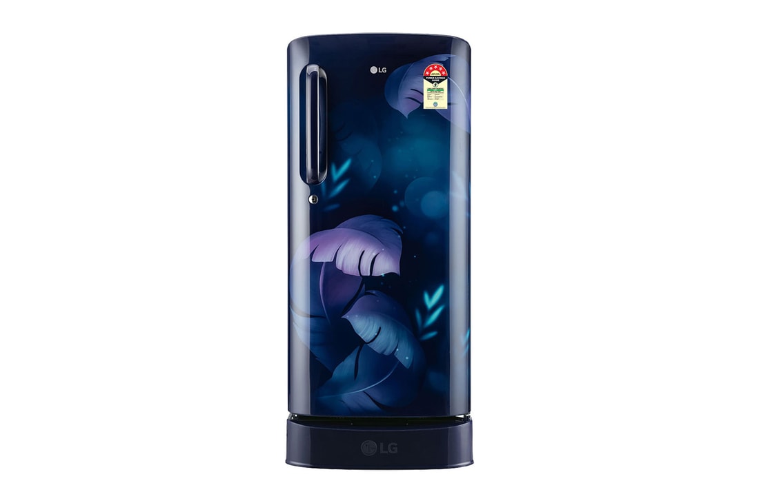 LG 185L Single Door Refrigerator with Base Stand Drawer, Smart Inverter Compressor, Blue Ilan Finish, 5 Star — GL-D201ABIU — product view
