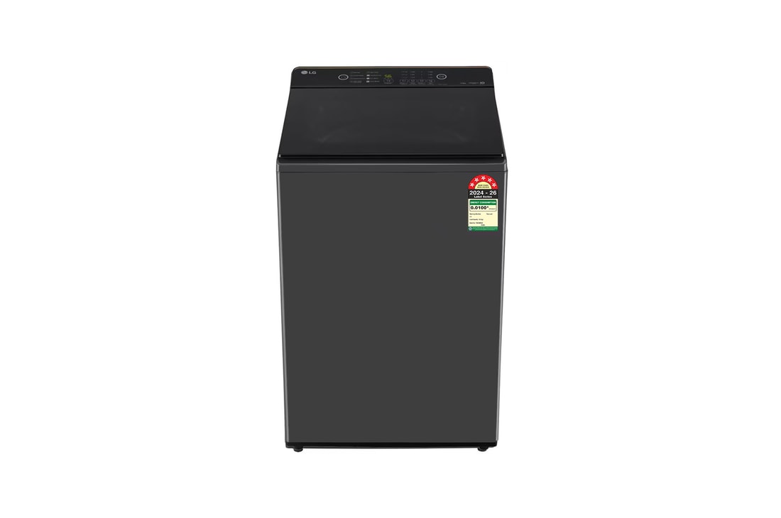LG 8Kg Top Load Washing Machine, Hard Water Wash, Middle Black, 5 Star — T80KMMB3Z — product view