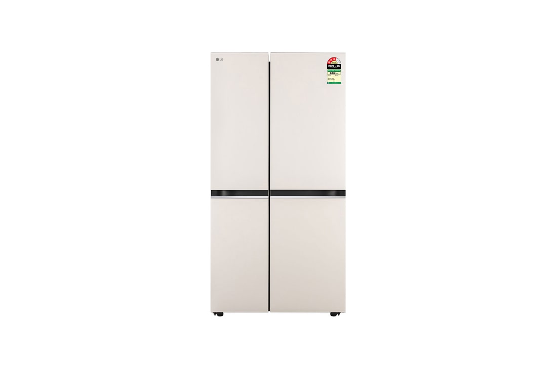 LG 790 Side By Side Refrigerator with Wi-Fi Convertible, Hygiene Fresh+™, Natural Beige, 3 Star — GL-B277GNB3 — product view