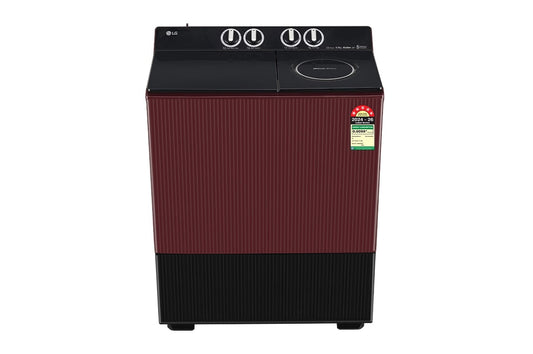 LG 9 Kg Semi Automatic Washing Machine, Roller Jet Pulsator+, Wind Jet Dry+ Technology, Dual Spin Shower, Burgundy, 5 Star — PX900H3SD4Z — product view