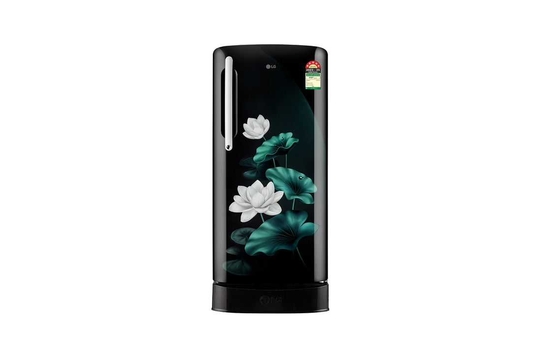 LG 201 L Single Door Refrigerator, Base Stand Drawer, Anti-Bacterial Gasket, Emerald Lotus, 5 Star — GL-D211HELZ — product view