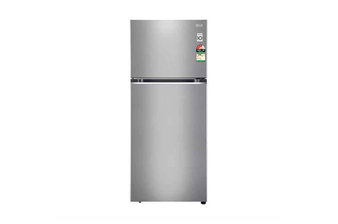 LG 380L Double Door Refrigerator, Convertible, Smart Diagnosis™, Shiny Steel, 3 Star — GL-S412SPZX — product view