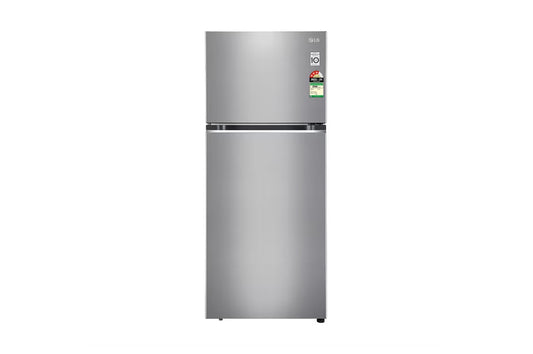 LG 380L Double Door Refrigerator, Convertible, Smart Diagnosis™, Shiny Steel, 3 Star — GL-S412SPZX — product view