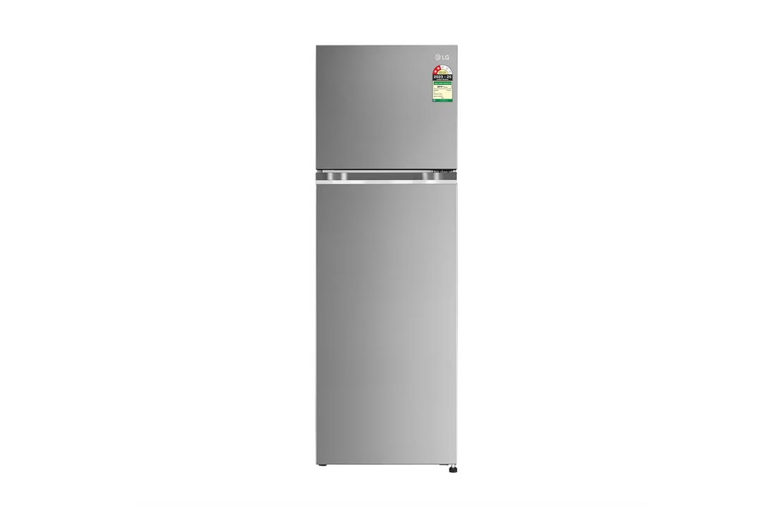 LG 272L Double Door Refrigerator, Smart Diagnosis™, Smart Inverter Compressor, Shiny Steel, 2 Star — GL-N312SPZY — product view