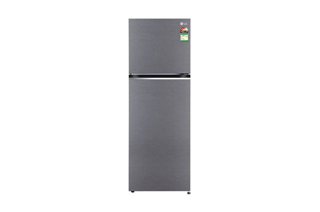 LG 343L Double Door Refrigerator, Convertible, Smart Diagnosis™, Dazzle Steel, 3 Star — GL-S382SDSX — product view