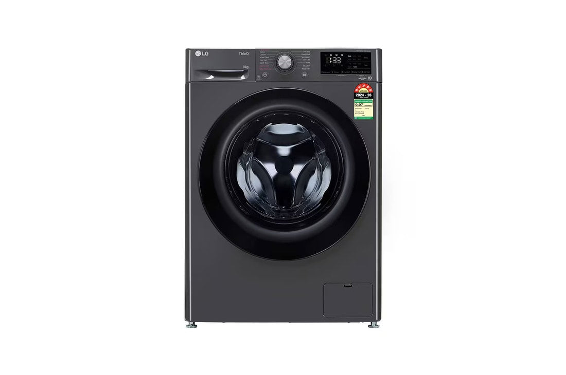 LG 10 Kg Front Load Washing Machine, AI Direct Drive™, Direct Drive Motor, Middle Black, 5 Star — FHP1410Z5M — product view