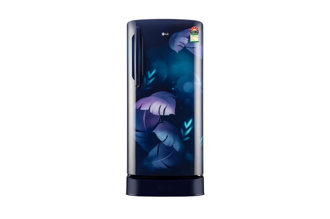 LG 201L Single Door Refrigerator, Base Stand Drawer, Smart Inverter Compressor, Blue Ilan, 5 Star — GL-D211HBIZ — product view