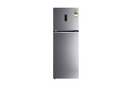 LG 322L Double Door Refrigerator, Wi-Fi Convertible, Door Cooling+™, Dazzle Steel, 3 Star — GL-T342TDSX — product view