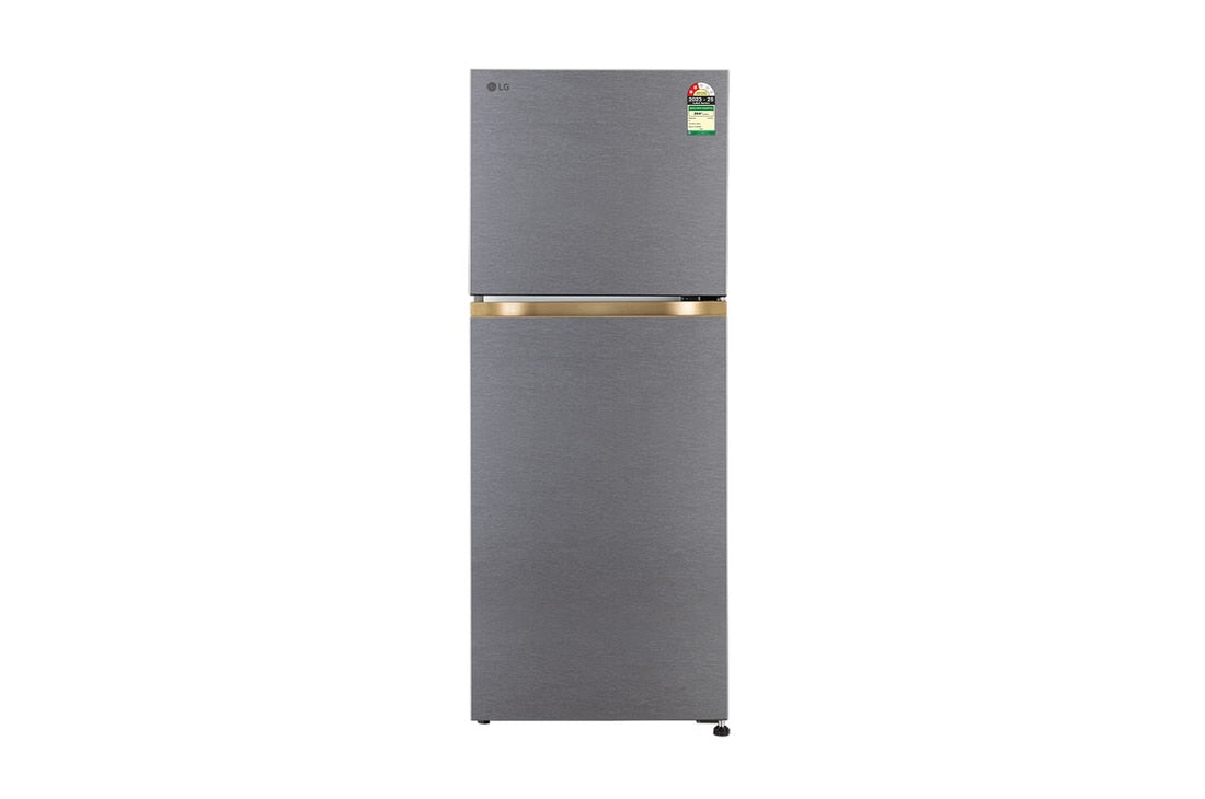 LG 225L Double Door Refrigerator with Smart Mode, Auto Smart Connect, Smart Inverter Compressor, Multi Air Flow, Dazzle Steel, 2 Star — GL-N252YDSY — product view