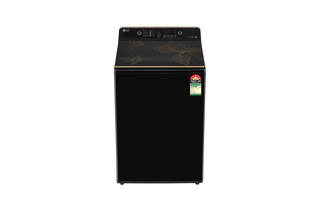 LG 8Kg Top Load Washing Machine, Hard Water Wash, Onyx Black, 5 Star — T80KMOB1Z — product view