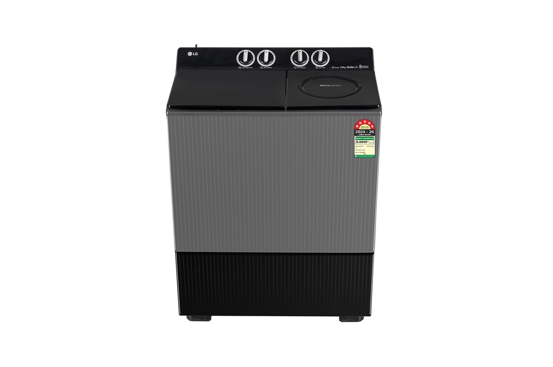 LG 9 KG Semi Automatic Washing Machine with Roller Jet Pulsator+, Rat Away technology, Wind Jet Dry+ Technology, Middle Black, 5 Star — PX900H3SK4Z — product view