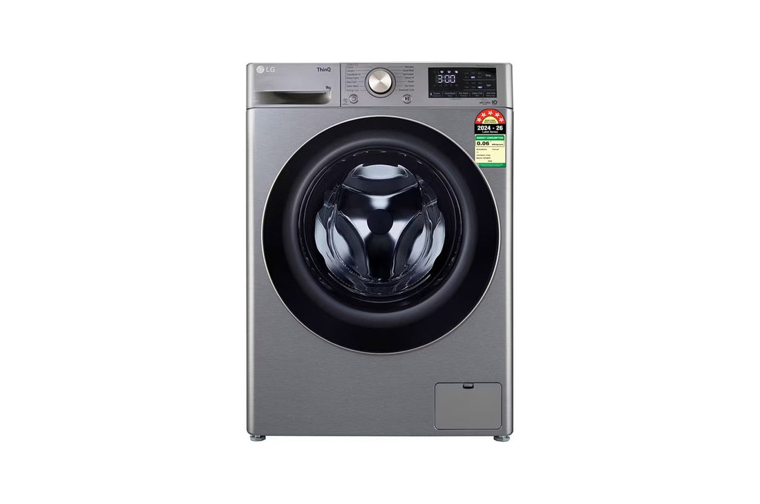 LG 9 Kg Front Load Washing Machine with AI Direct Drive™, Steam+, Platinum Silver, 5 Star — FHP1209Z7P — product view