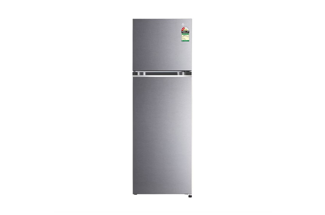 LG 272L Double Door Refrigerator, Smart Diagnosis™, Multi Air Flow, Dazzle Steel, 2 Star — GL-N312SDSY — product view