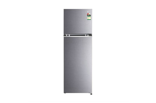 LG 272L Double Door Refrigerator, Smart Diagnosis™, Multi Air Flow, Dazzle Steel, 2 Star — GL-N312SDSY — product view