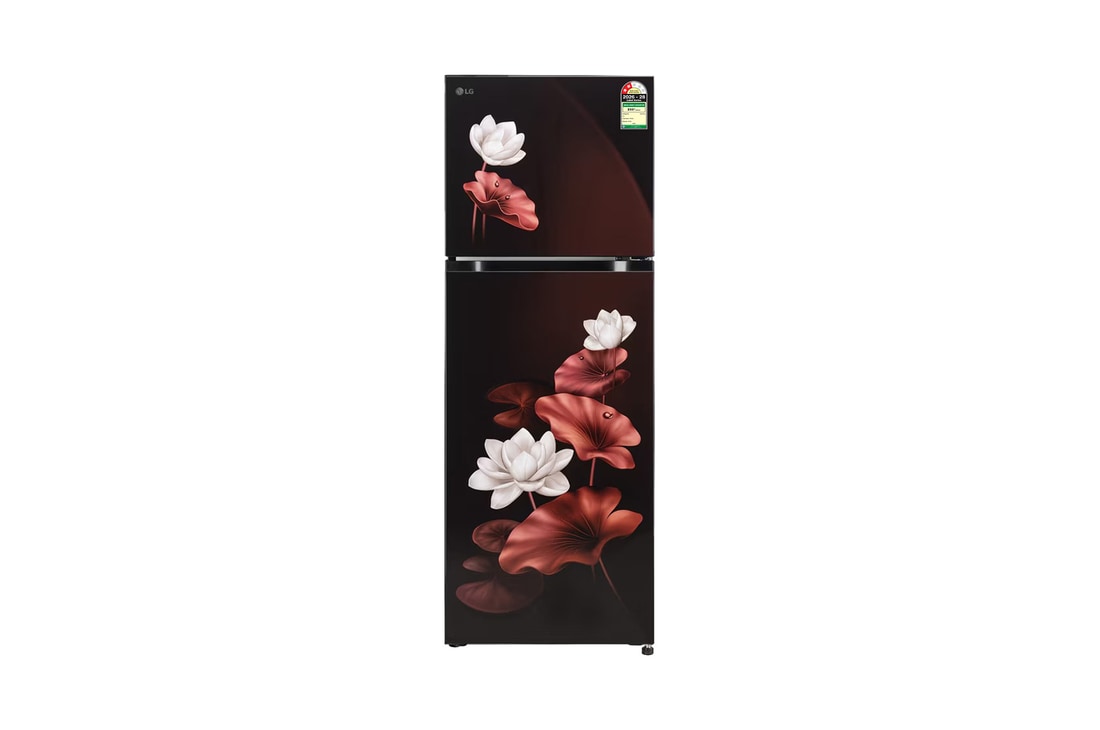 LG 251L Double Door Refrigerator, Convertible, Smart Inverter Compressor. Scarlet Lotus, 2 Star — GLT2526XWSL — product view