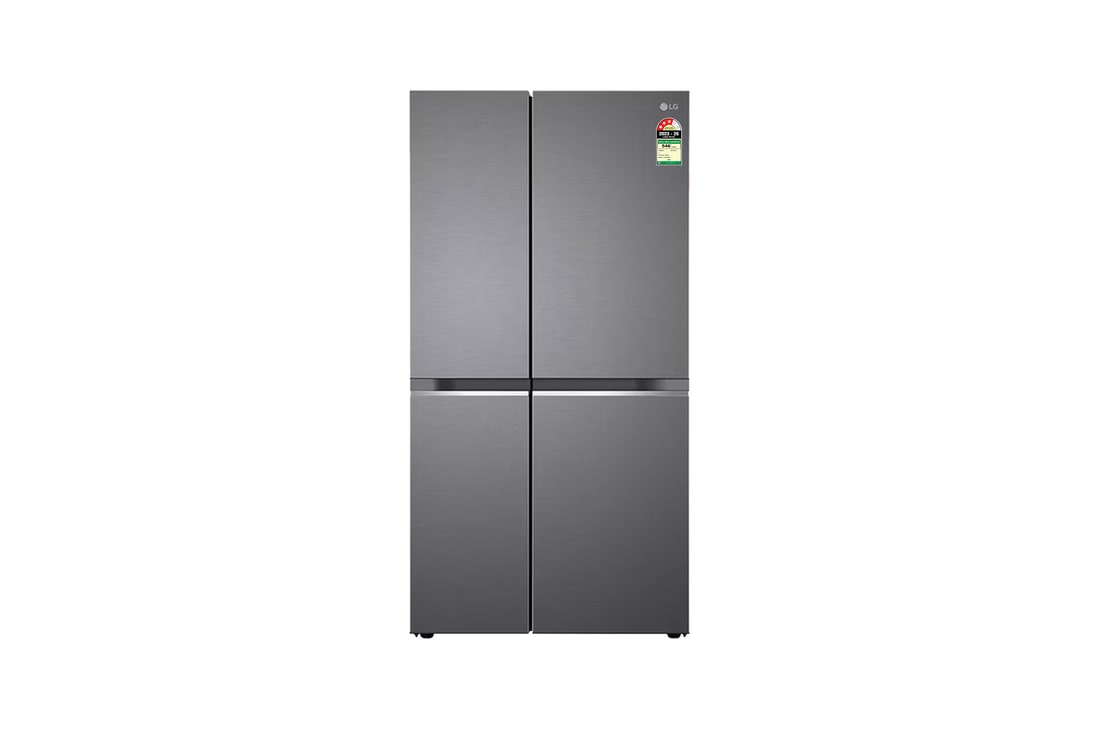 LG 650L Side-by-Side Refrigerator, Smart Inverter Compressor, Smart Diagnosis™, Dazzle Steel, 3 Star — GL-B257HDS3 — product view