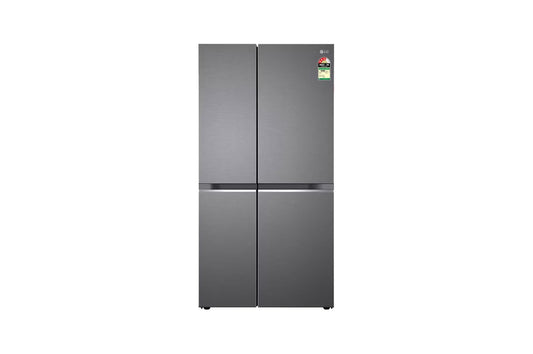 LG 650L Side-by-Side Refrigerator, Smart Inverter Compressor, Smart Diagnosis™, Dazzle Steel, 3 Star — GL-B257HDS3 — product view