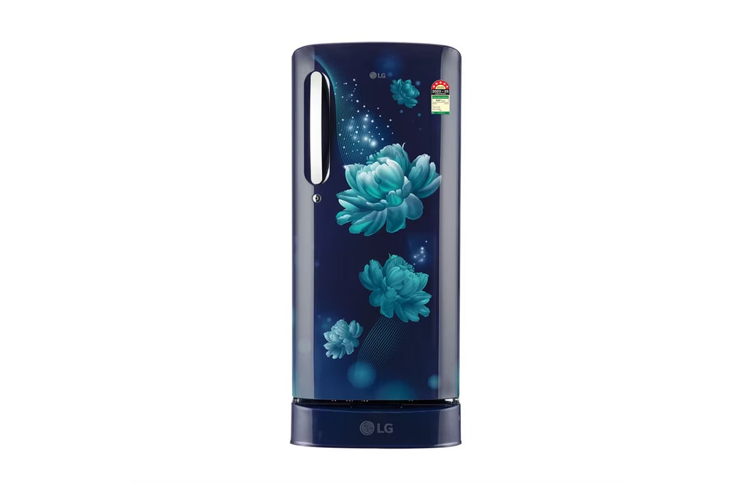 LG 185L Single Door Refrigerator, Base Stand Drawer, Smart Inverter Compressor, Smart Connect, Blue Charm, 5 Star — GL-D201ABCU — product view