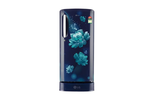 LG 185L Single Door Refrigerator, Base Stand Drawer, Smart Inverter Compressor, Smart Connect, Blue Charm, 5 Star — GL-D201ABCU — product view
