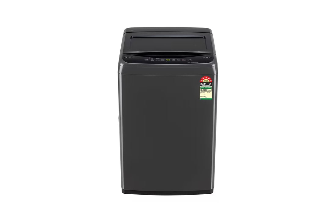 LG 7.5 Kg Top Load Washing Machine with Smart Inverter Motor, In-built Heater, Middle Black, 5 Star — T75VBMB1S — product view