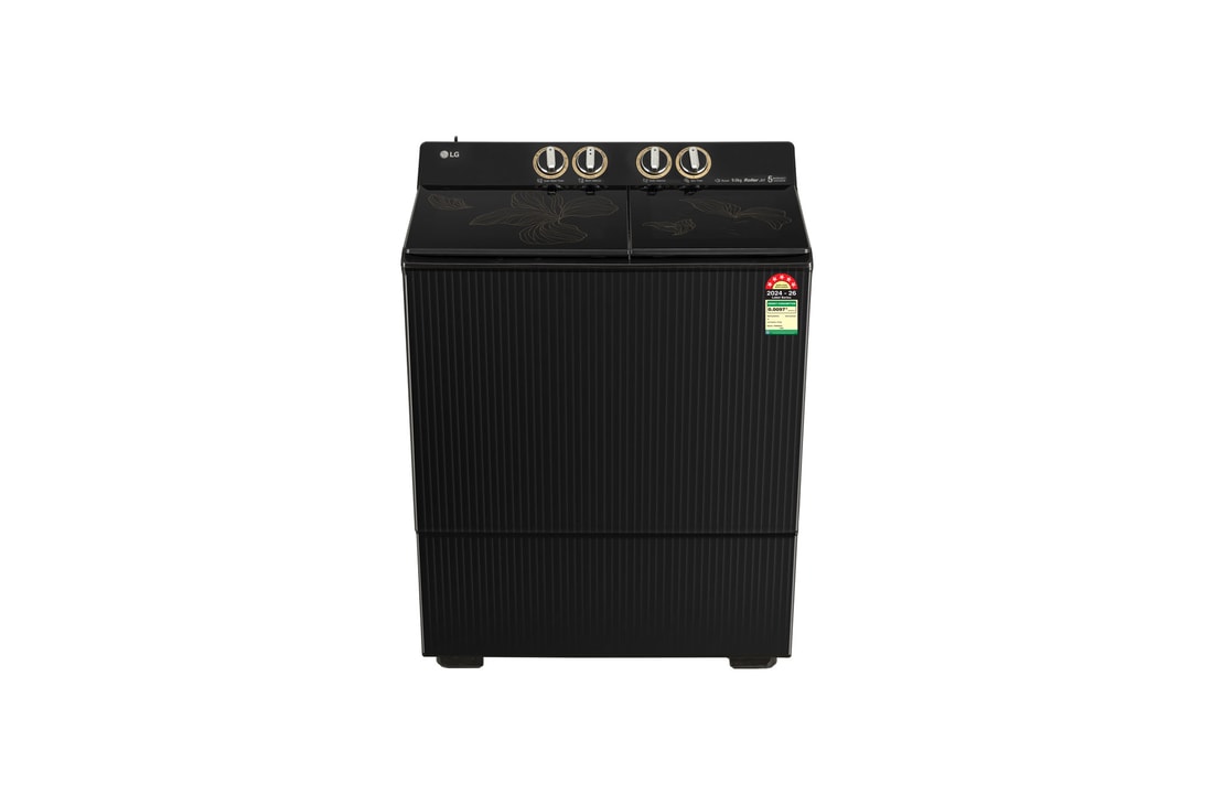 LG 9 KG Washing Machine with Dual Spin Shower, 3+1 Wash Program, Rat Away Technology, Onyx Black, 5 Star — PX900H9SO4Z — product view
