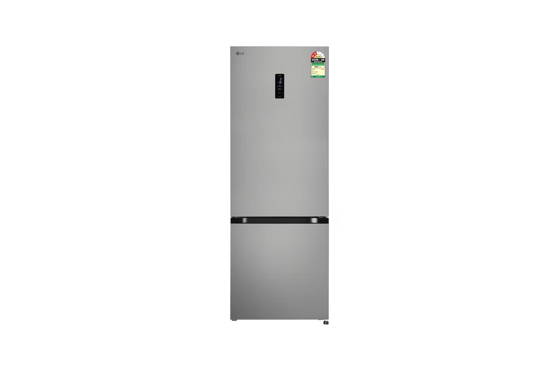 LG 340L Bottom Freezer Refrigerator, Wi-Fi Convertible, Door Cooling+, Shiny Steel, 2 Star — GLB3426BDPZ — product view