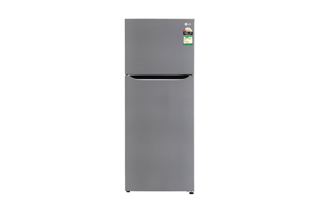 LG 446L Double Door Refrigerator, Convertible, Smart Diagnosis™, Shiny Steel Finish, 1 Star — GL-T502CPZR — product view
