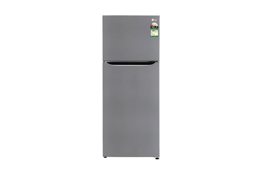 LG 446L Double Door Refrigerator, Convertible, Smart Diagnosis™, Shiny Steel Finish, 1 Star — GL-T502CPZR — product view