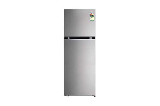 LG 322L, Double Door Refrigerator, Convertible, Smart Diagnosis™, Shiny Steel Finish, 2 Star — GL-S342SPZY — product view