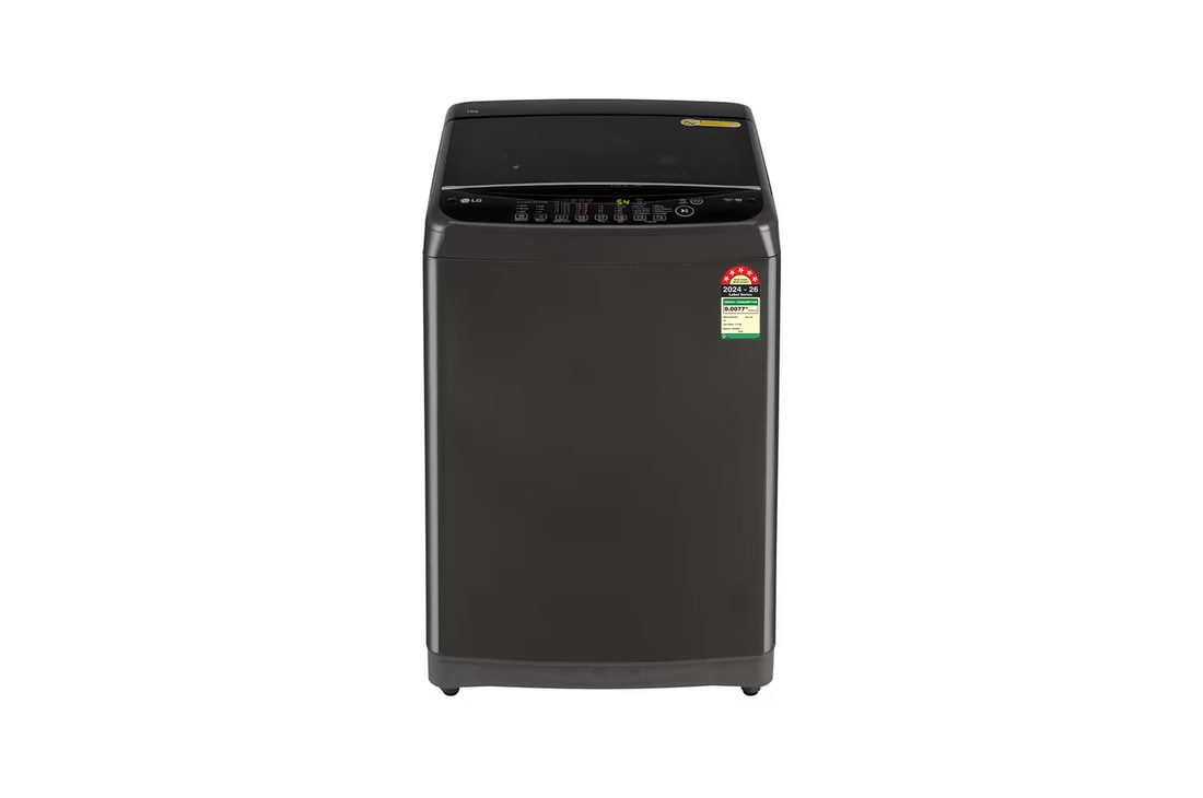 LG 12 Kg Top Load Washing Machine with Smart Inverter Motor, TurboDrum, Middle Black, 5 Star — T12SJMB1Z — product view
