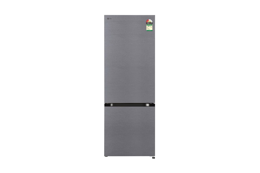 LG 340L Bottom Freezer Refrigerator, Wi-Fi Convertible, Door Cooling+™, Dazzle Steel , 2 Star — GL-B382CDSY — product view