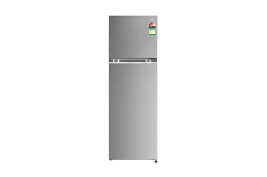 LG 272L Double Door Refrigerator, Convertible, Smart Diagnosis™, Shiny Steel Finish, 3 Star — GL-S312SPZX — product view