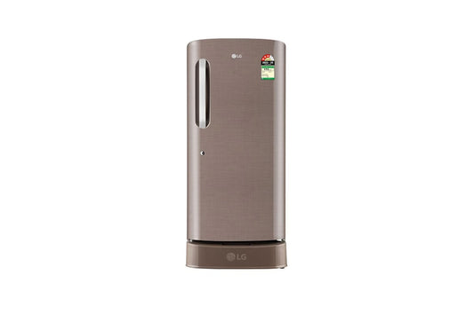 LG 210 L Single Door Refrigerator with Base Stand Drawer, MOIST ‘N' FRESH, Fawn Steel, 3 Star — GL-D231AFSD — product view