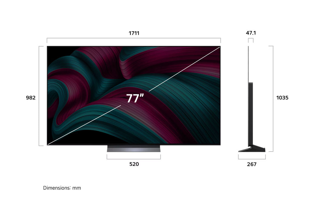 LG OLED77C56LA 77 Inch 4K OLED evo Smart TV | α9 AI Processor Gen8 | Dolby Vision & Atmos | 144Hz VRR | WebOS 25 | AI Picture Pro | 3-Year Warranty