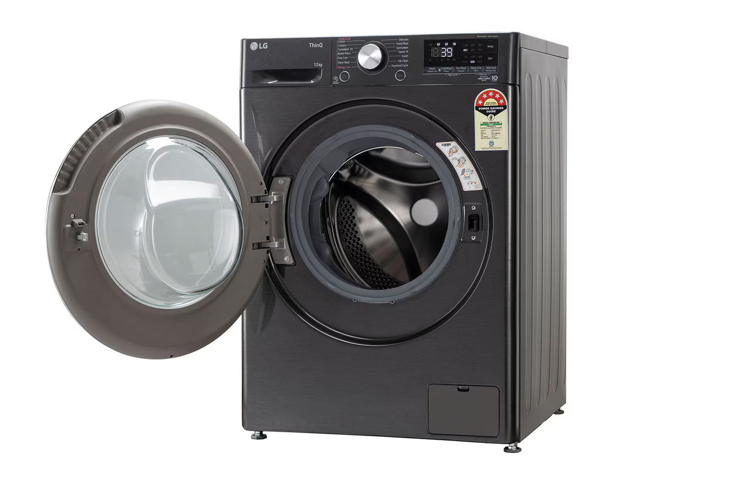 LG FHP1412Z9B 12 Kg 5 Star AI Direct Drive Front Load Washing Machine with TurboWash 360° & Steam+ – Platinum Black