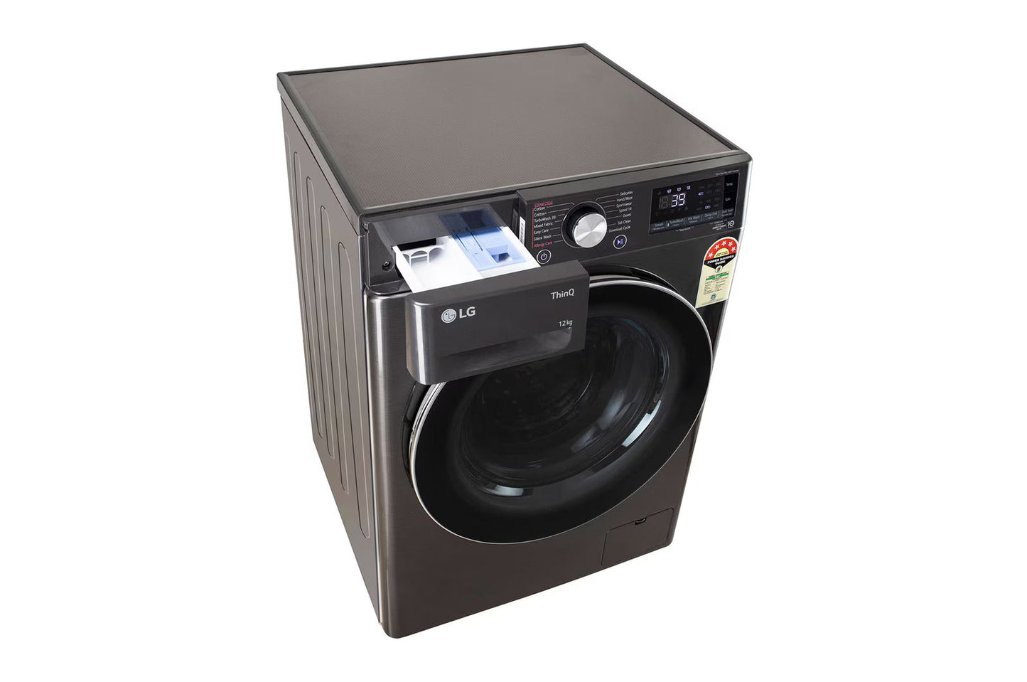 LG FHP1412Z9B 12 Kg 5 Star AI Direct Drive Front Load Washing Machine with TurboWash 360° & Steam+ – Platinum Black
