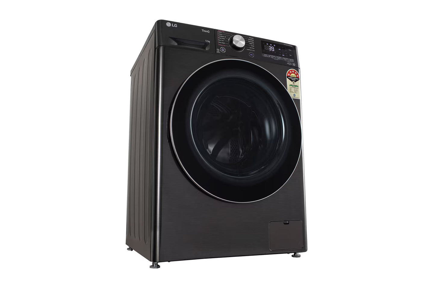 LG FHP1412Z9B 12 Kg 5 Star AI Direct Drive Front Load Washing Machine with TurboWash 360° & Steam+ – Platinum Black