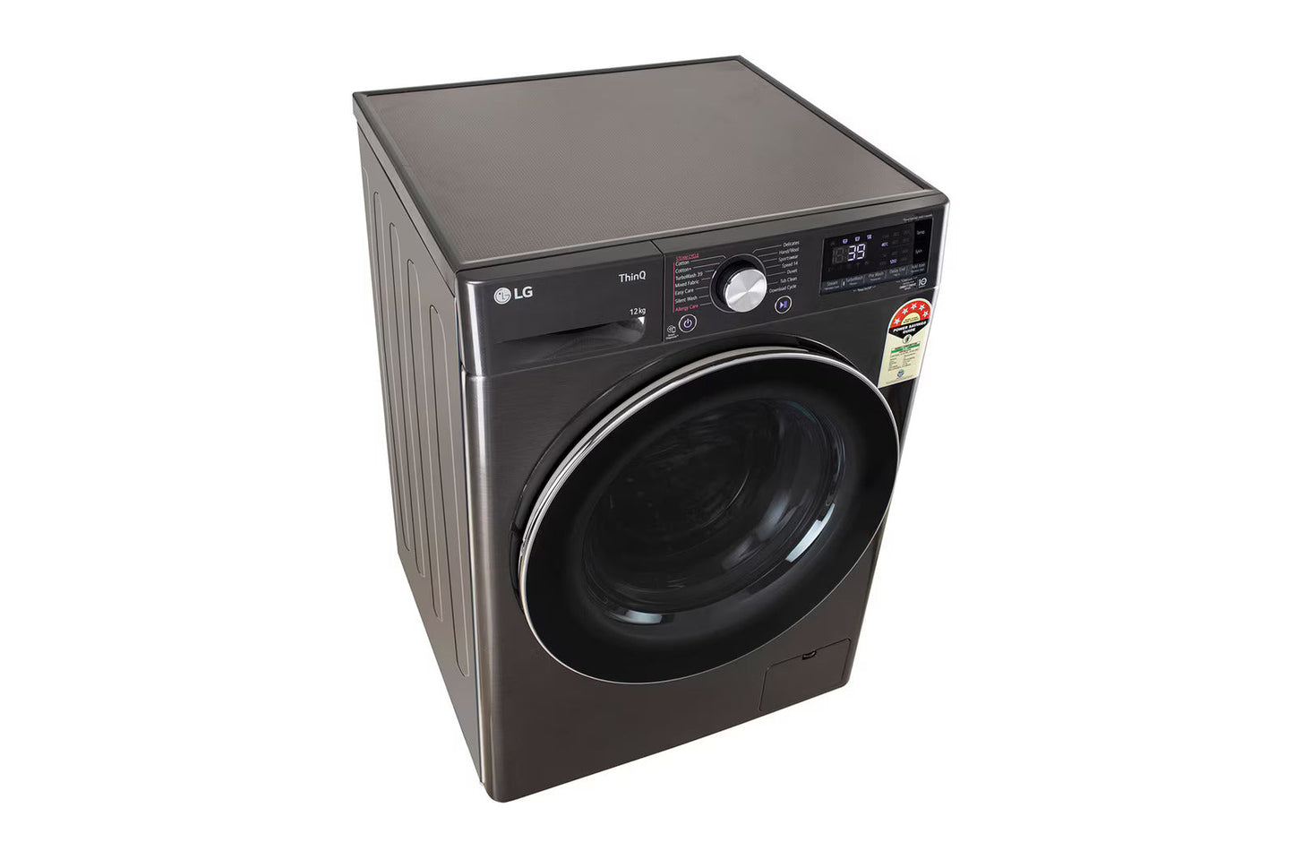 LG FHP1412Z9B 12 Kg 5 Star AI Direct Drive Front Load Washing Machine with TurboWash 360° & Steam+ – Platinum Black