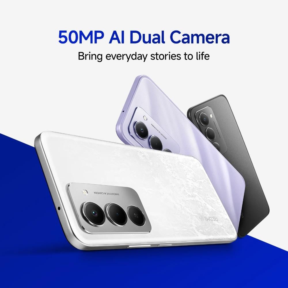 Redmi 15 5G 128 GB, 6 GB RAM, Frosted White, Mobile Phone