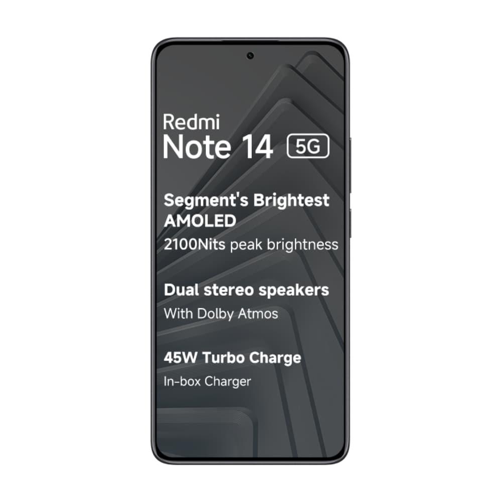 Redmi Note 14 5G 256 GB, 8 GB RAM, Black, Mobile Phone