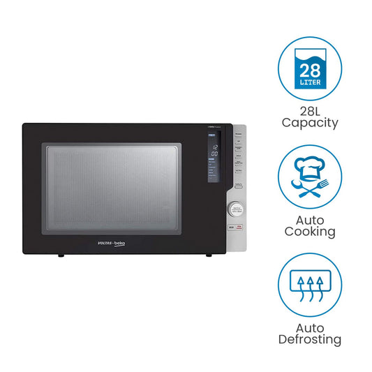 Voltas Beko MC28BD 28L Convection Microwave Oven (Black, Auto Cook, Active Defrost, 5 Power Levels, Digital Display)