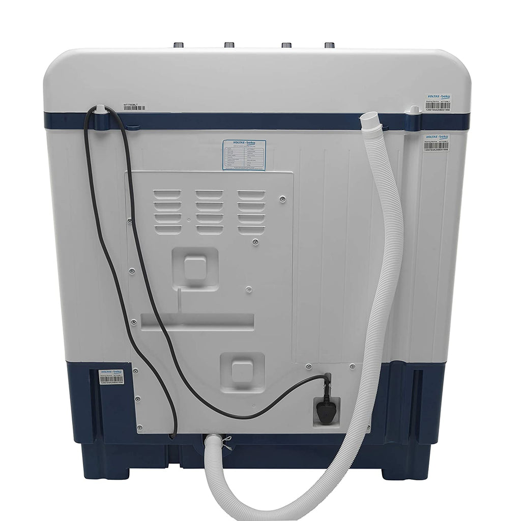 Voltas Beko WTT70DBLT 7 kg Semi-Automatic Top Loading Washing Machine Appliance, Double Waterfall (Sky Blue)