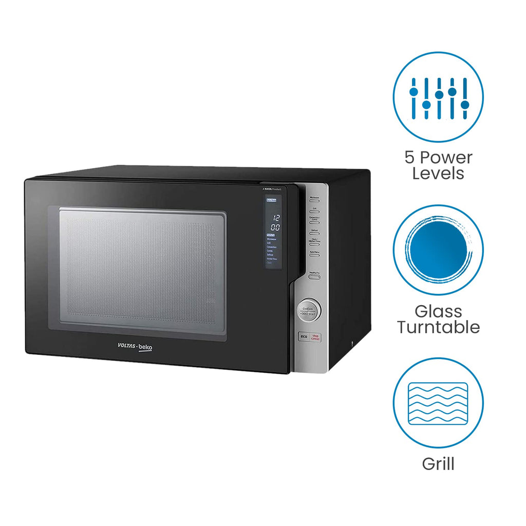 Voltas Beko MC28BD 28L Convection Microwave Oven (Black, Auto Cook, Active Defrost, 5 Power Levels, Digital Display)